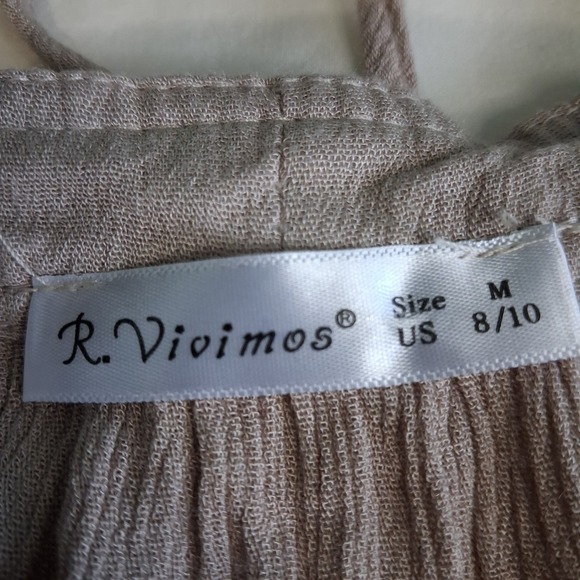 R. Vivimos Womens Sz M Smock Halter Maxi Dress Coastal Cowgirl Boho  Open Back - Picture 6 of 9